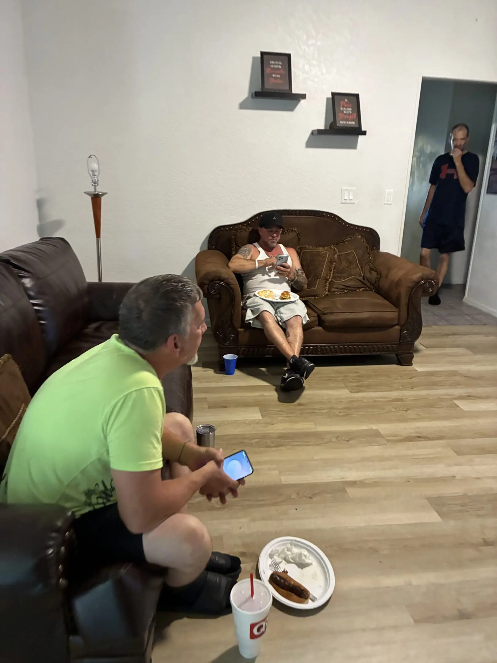 People relaxing in a living room